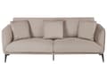 Miniatyrbilde 1 av 11: Sofa Beige Fløyelstrekk Metallben med Puter Moderne Design