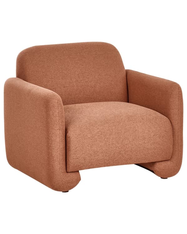 Sittegruppe Gyllenbrun Polyesterstoff 3-seters sofa Lenestol Retro stil Stue Sofagruppe