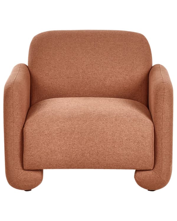 Sittegruppe Gyllenbrun Polyesterstoff 3-seters sofa Lenestol Retro stil Stue Sofagruppe