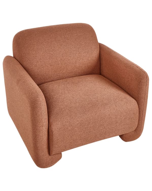 Sittegruppe Gyllenbrun Polyesterstoff 3-seters sofa Lenestol Retro stil Stue Sofagruppe
