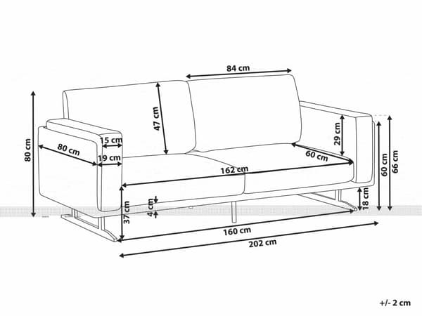 Sofa Hvit Stofftrekk Metallben Moderne Design Stil til Stue
