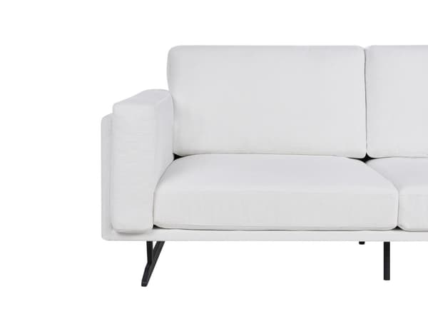 Sofa Hvit Stofftrekk Metallben Moderne Design Stil til Stue