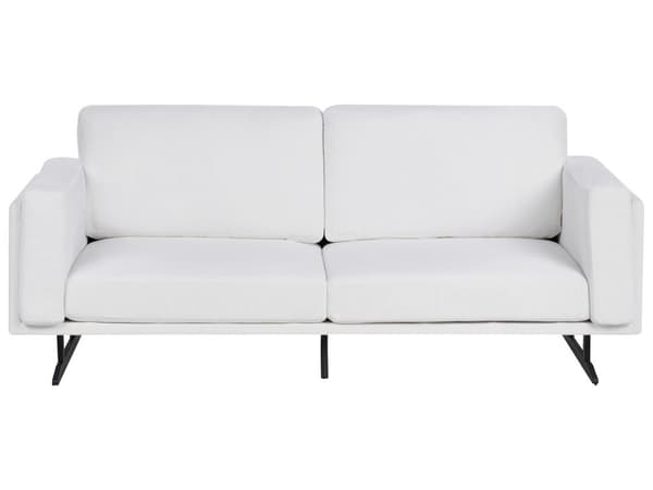 Sofa Hvit Stofftrekk Metallben Moderne Design Stil til Stue