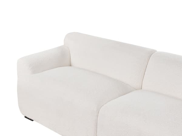 Sofa Hvid Boucle 3 Personers Bred Flydersofa til Stue Stofsofa Moderne Siddemøbel med Ekstra Rygpuder Designsofa