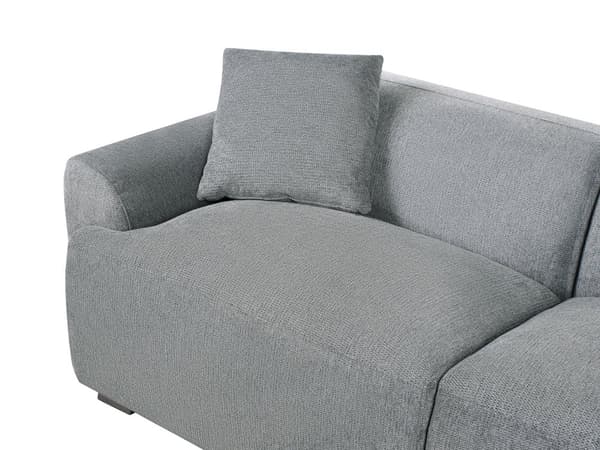 Sofa Grå Polyester 3 Personers Bred Flydersofa til Stue Stofsofa Moderne Siddemøbel med Ekstra Rygpuder Designsofa