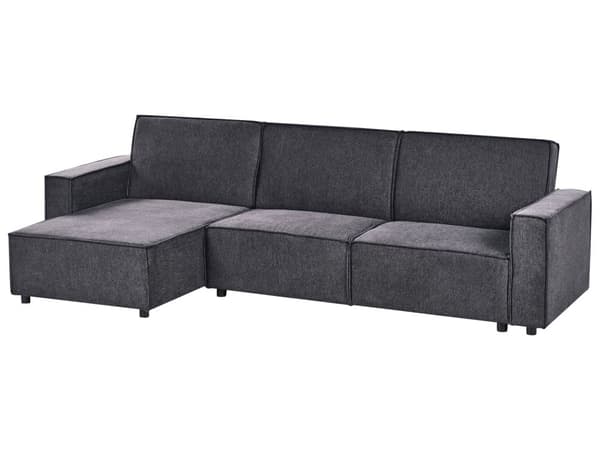 Sovesofa med Chaiselong Grå 3 Personers Sofa L Formet Hjørnesofa Dyb Sofaseng Blød Stofsofa Design Hjørnesovesofa Højrevendt Flydersofa