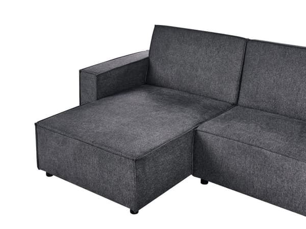 Sovesofa med Chaiselong Grå 3 Personers Sofa L Formet Hjørnesofa Dyb Sofaseng Blød Stofsofa Design Hjørnesovesofa Højrevendt Flydersofa