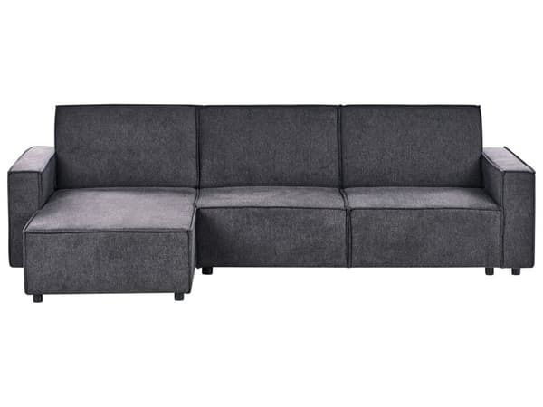 Sovesofa med Chaiselong Grå 3 Personers Sofa L Formet Hjørnesofa Dyb Sofaseng Blød Stofsofa Design Hjørnesovesofa Højrevendt Flydersofa