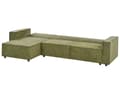 Miniatyrbillede 6 af 11: Sovesofa med Chaiselong Grøn 3 Personers Sofa L Formet Hjørnesofa Dyb Sofaseng Blød Stofsofa Design Hjørnesovesofa Højrevendt Flydersofa