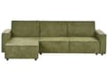 Miniatyrbillede 1 af 11: Sovesofa med Chaiselong Grøn 3 Personers Sofa L Formet Hjørnesofa Dyb Sofaseng Blød Stofsofa Design Hjørnesovesofa Højrevendt Flydersofa