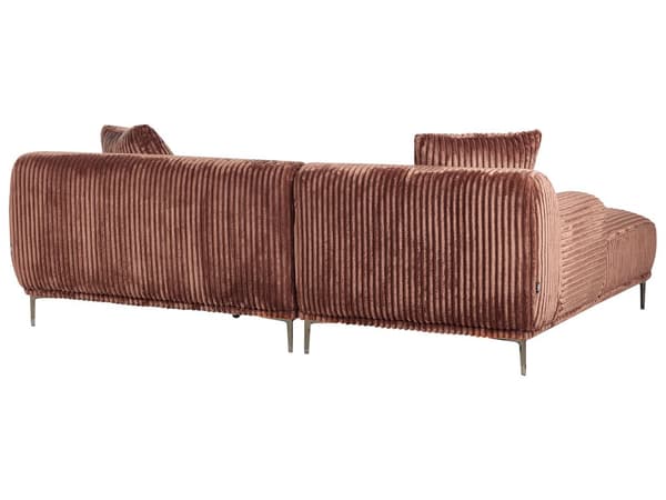 Venstrevendt Hjørnesofa Brun Kordfløyel 3-seter Mid-Century Moderne Stil
