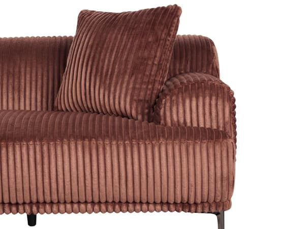 Venstrevendt Hjørnesofa Brun Kordfløyel 3-seter Mid-Century Moderne Stil
