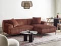 Miniatyrbilde 2 av 11: Venstrevendt Hjørnesofa Brun Kordfløyel 3-seter Mid-Century Moderne Stil