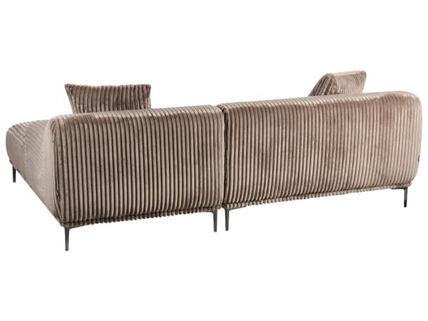 Venstre Hjørnesofa Lysebrun Kordfløyel 3-seter Mid-Century Moderne Stil