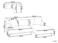Miniatyrbilde 3 av 11: Venstrevendt Hjørnesofa Off-White Kordfløyel 3-seter Mid-Century Moderne Stil