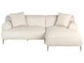 Miniatyrbilde 4 av 11: Venstrevendt Hjørnesofa Off-White Kordfløyel 3-seter Mid-Century Moderne Stil
