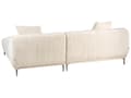Miniatyrbilde 6 av 11: Venstrevendt Hjørnesofa Off-White Kordfløyel 3-seter Mid-Century Moderne Stil