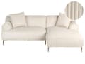 Miniatyrbilde 1 av 11: Venstrevendt Hjørnesofa Off-White Kordfløyel 3-seter Mid-Century Moderne Stil