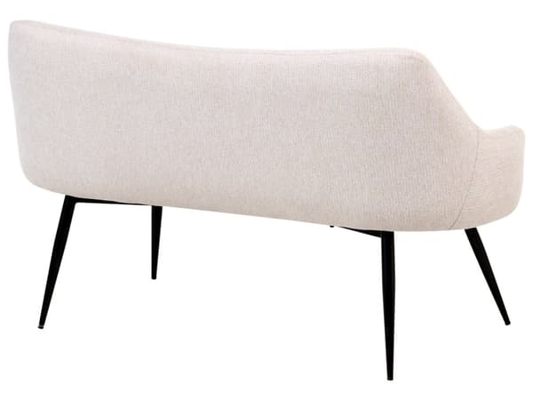 Kjøkken Sofa Beige Polyester Stoff Polstring 2-Seter Metallramme Svarte Ben Benk