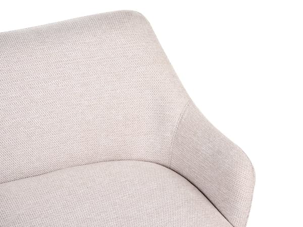 Kjøkken Sofa Beige Polyester Stoff Polstring 2-Seter Metallramme Svarte Ben Benk