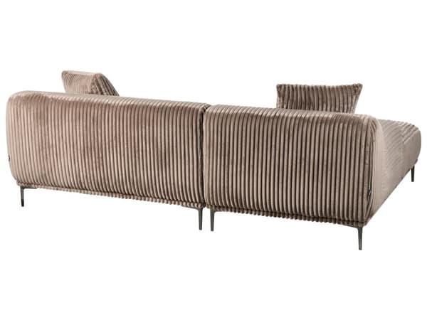 Høyre Hjørnesofa Lysebrun Kordfløyel 3-seter Mid-Century Moderne Stil