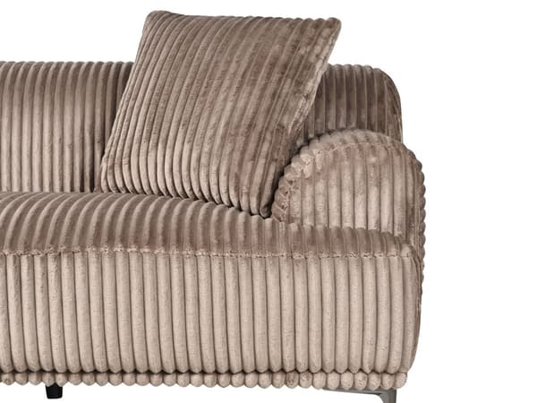 Høyre Hjørnesofa Lysebrun Kordfløyel 3-seter Mid-Century Moderne Stil