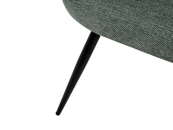 Kjøkken Sofa Grønn Polyester Stoff Polstring 2-Seter Metallramme Svarte Ben Benk