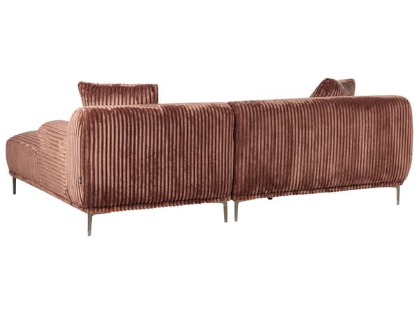 Høyrevendt Hjørnesofa Brun Kordfløyel 3-seter Mid-Century Moderne Stil