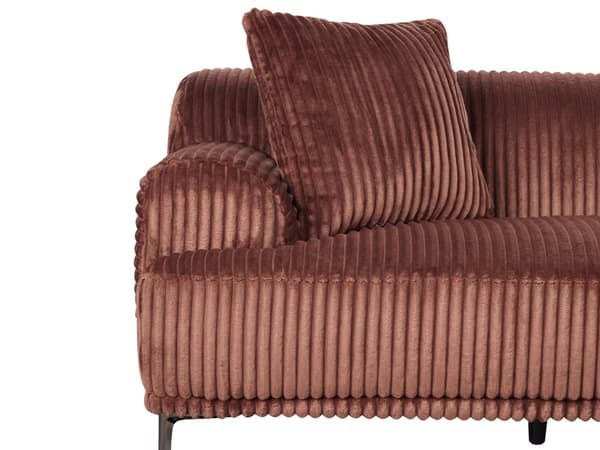 Høyrevendt Hjørnesofa Brun Kordfløyel 3-seter Mid-Century Moderne Stil