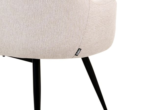 Beige polstret polyester 2-personers køkkenbænk metalstel sorte ben gangsofa