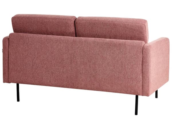 2-seters Sofa i Stoff Polyester Rosa Vannavvisende Sofa Metallben Vevd Polstret Rygg Minimalistisk Moderne