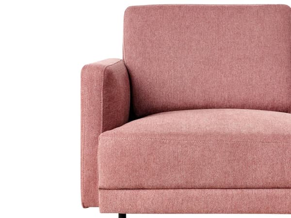 2-seters Sofa i Stoff Polyester Rosa Vannavvisende Sofa Metallben Vevd Polstret Rygg Minimalistisk Moderne
