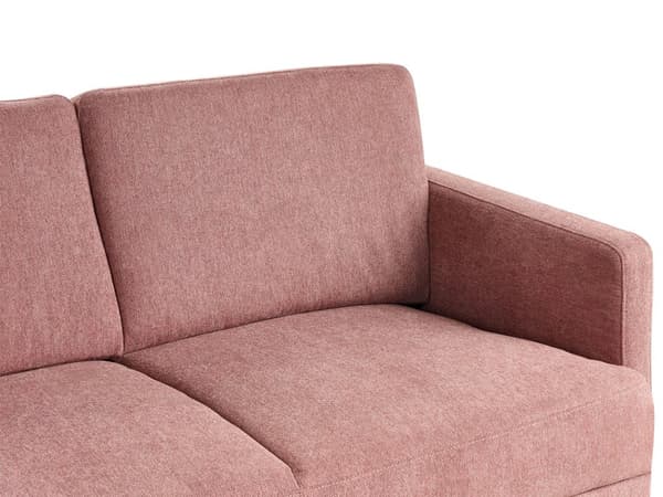2-seters Sofa i Stoff Polyester Rosa Vannavvisende Sofa Metallben Vevd Polstret Rygg Minimalistisk Moderne