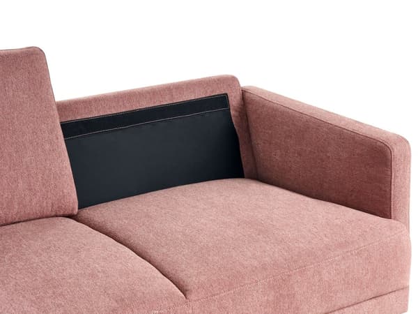 2-seters Sofa i Stoff Polyester Rosa Vannavvisende Sofa Metallben Vevd Polstret Rygg Minimalistisk Moderne