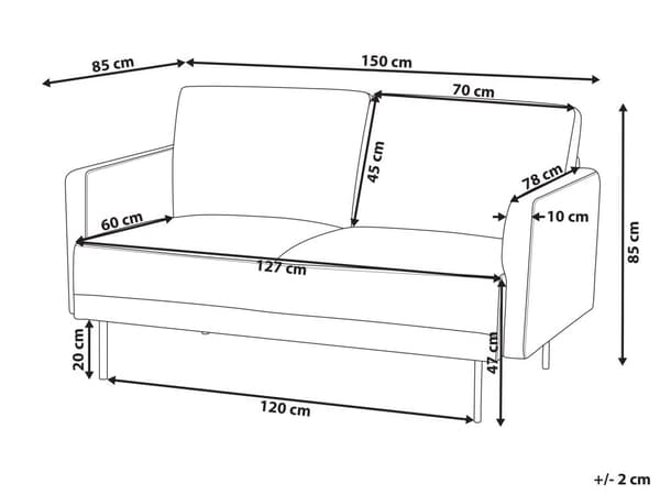2-seters Sofa i Stoff Polyester Lys Beige Vannavvisende Sofa Metallben Vevd Polstret Rygg Minimalistisk Moderne