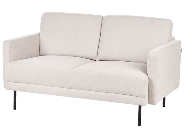 2-seters Sofa i Stoff Polyester Lys Beige Vannavvisende Sofa Metallben Vevd Polstret Rygg Minimalistisk Moderne