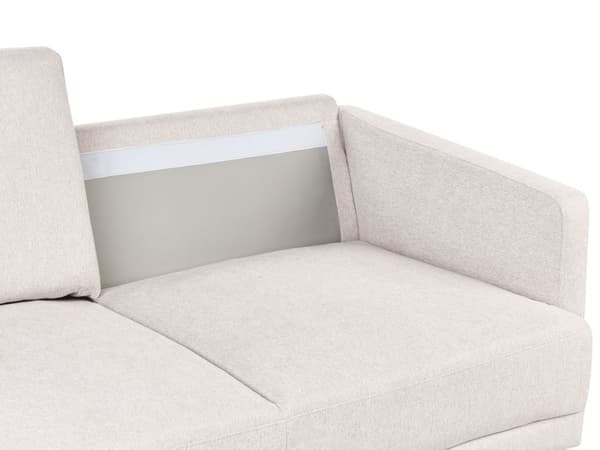 2-seters Sofa i Stoff Polyester Lys Beige Vannavvisende Sofa Metallben Vevd Polstret Rygg Minimalistisk Moderne