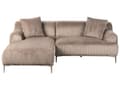 Miniatyrbillede 4 af 11: Hjørnesofa med Chaiselong Brun Fløjl 3 Personers Sofa L Formet Dyb Sofahjørne Siddemøbel Blød Stofsofa Højrevendt