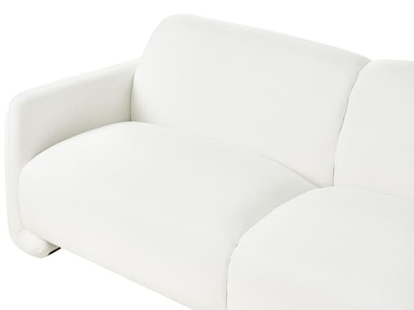 Hvid 3-personers sofa betrukket med polyester bredt ryglæn armlæn stuemøbler i retrostil