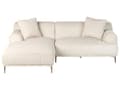 Miniatyrbillede 4 af 11: Hjørnesofa med Chaiselong Off White Fløjl 3 Personers Sofa L Formet Dyb Sofahjørne Siddemøbel Blød Stofsofa Højrevendt