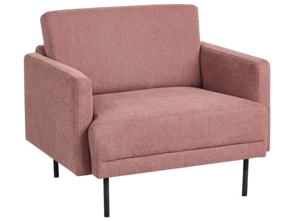 Sofagruppe Rosa Polyester 2-seters sofa Lenestol Metallben Vannavvisende stoff Minimalistisk og moderne stil Stue