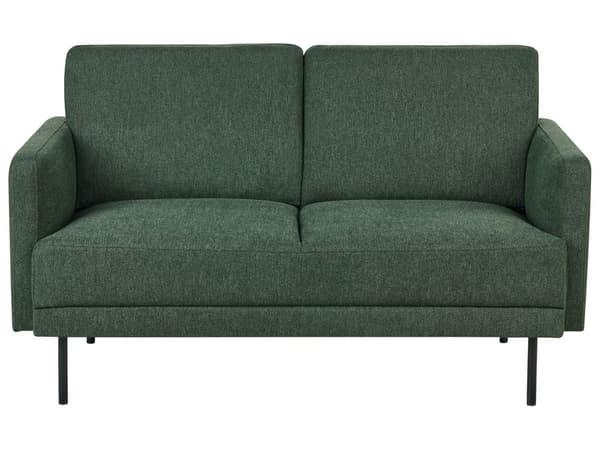Sofagruppe Mørkegrønn Polyester 2-seters sofa Lenestol Metallben Vannavvisende stoff Minimalistisk og moderne stil Stue