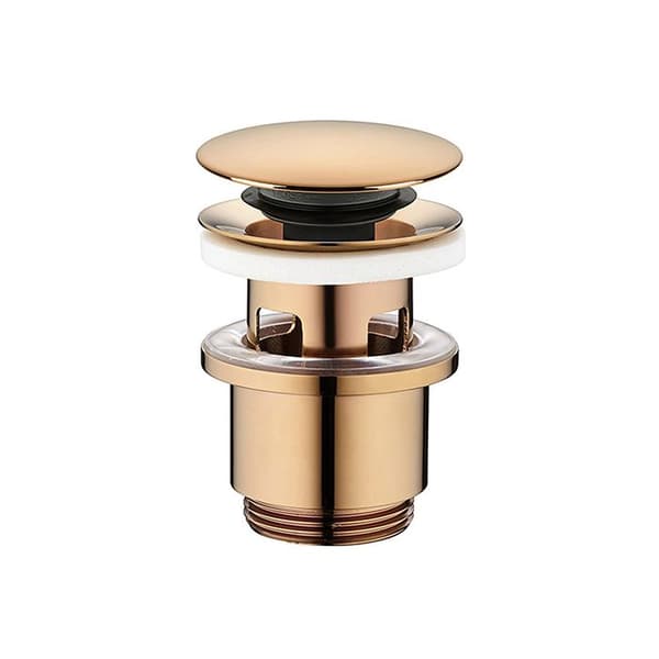 Edouard Rousseau Bonde de Lavabo Clic-Clac, diam. 63 mm, certifierad NF, med överfyllning, Rose Gold-finish