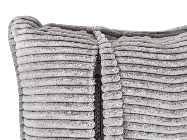 Høyre Hjørnesofa Lysegrå 3-seter Kordfløyel Polstring Ekstra Spredte Puter Moderne Stil