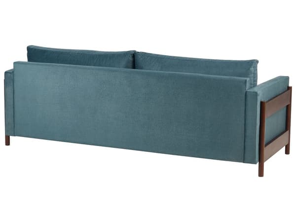 Sovesofa Grønn Polyester Stoff Polstring Birketre Mørkebrune Ben med Sovefunksjon Stue Soverom