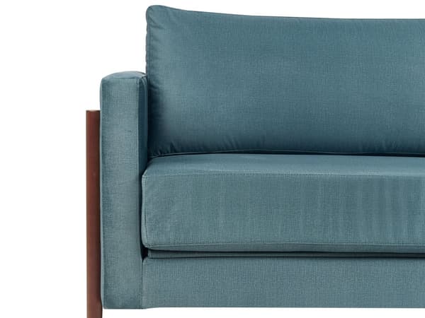 Sovesofa Grønn Polyester Stoff Polstring Birketre Mørkebrune Ben med Sovefunksjon Stue Soverom