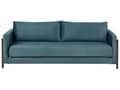 Miniatyrbilde 1 av 11: Sovesofa Grønn Polyester Stoff Polstring Birketre Mørkebrune Ben med Sovefunksjon Stue Soverom