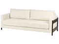 Miniatyrbilde 7 av 11: Sovesofa Hvit Boucle Polstring Birketre Mørkebrune Ben med Sovefunksjon Stue Soverom