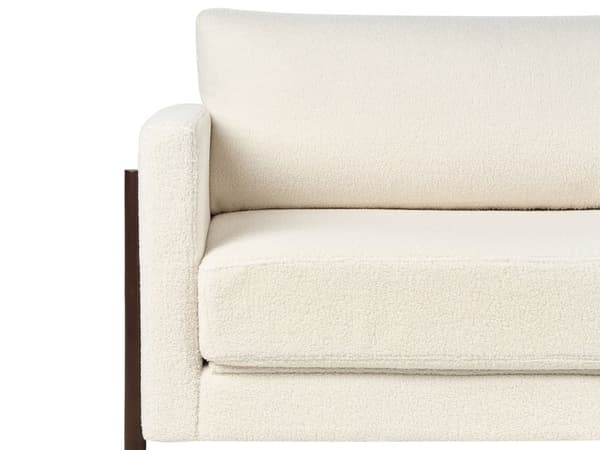 Sovesofa Hvid Boucle 3 Personers Smart Sofaseng med Udtræk Kompakt Sofa Sove Udtræksseng Komfort Sovebriks til Teenager