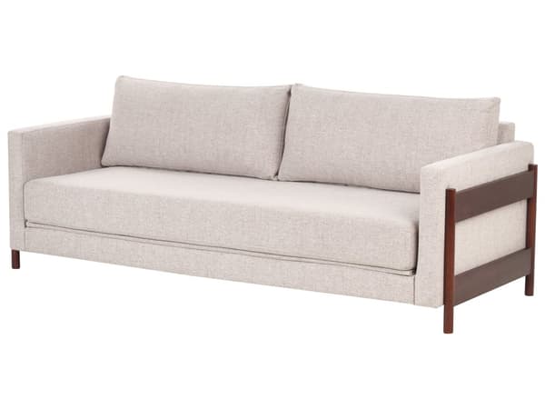 Sovesofa Lysebrun Polyester 3 Personers Smart Sofaseng med Udtræk Kompakt Sofa Sove Udtræksseng Komfort Sovebriks til Teenager